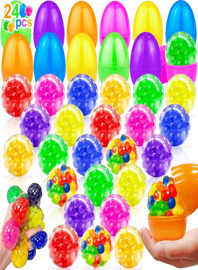 AMENON 24 Pack Easter Eggs Prefilled with Stress Balls Fidget Toys,Squeeze Sensory Stress Relief Squishy Balls for Kids Boys Girls Toddler Easter Basket Essential Stuffers Easter Eggs Hunt Party Favor - Image 1